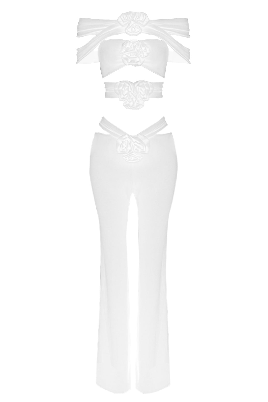 Hanalei Floral Cut Out Two Piece Set - White