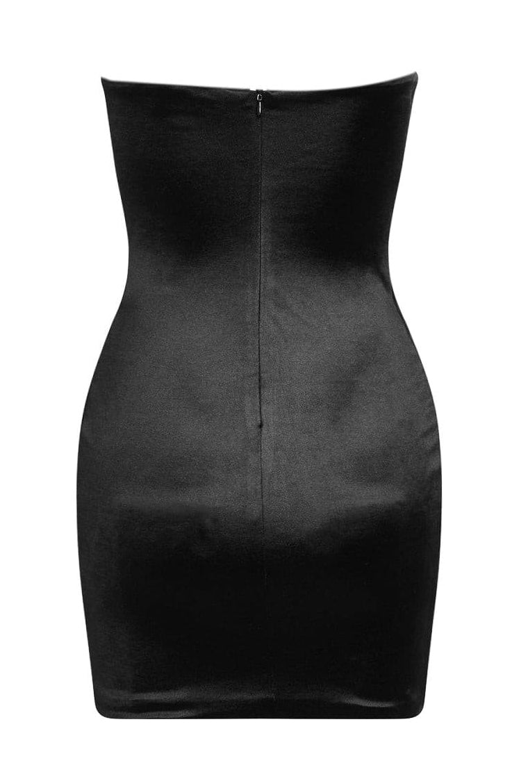 Eclipse Satin Mini Dress - Black.