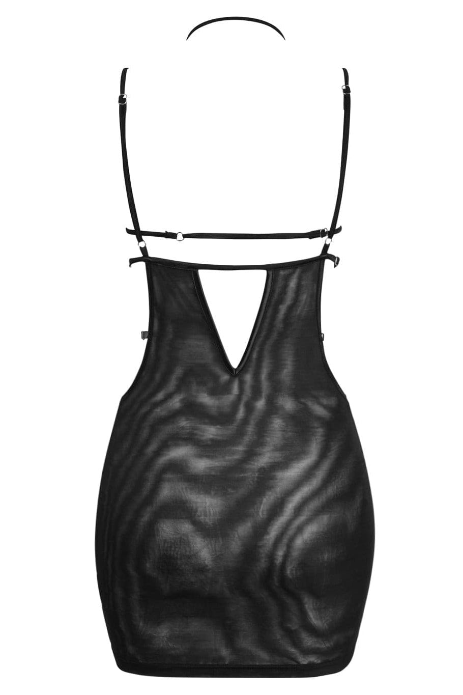 Fatale Bustier Mesh Mini Dress - Black.