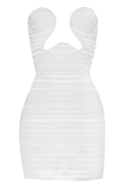 London Mesh Mini Dress - White.