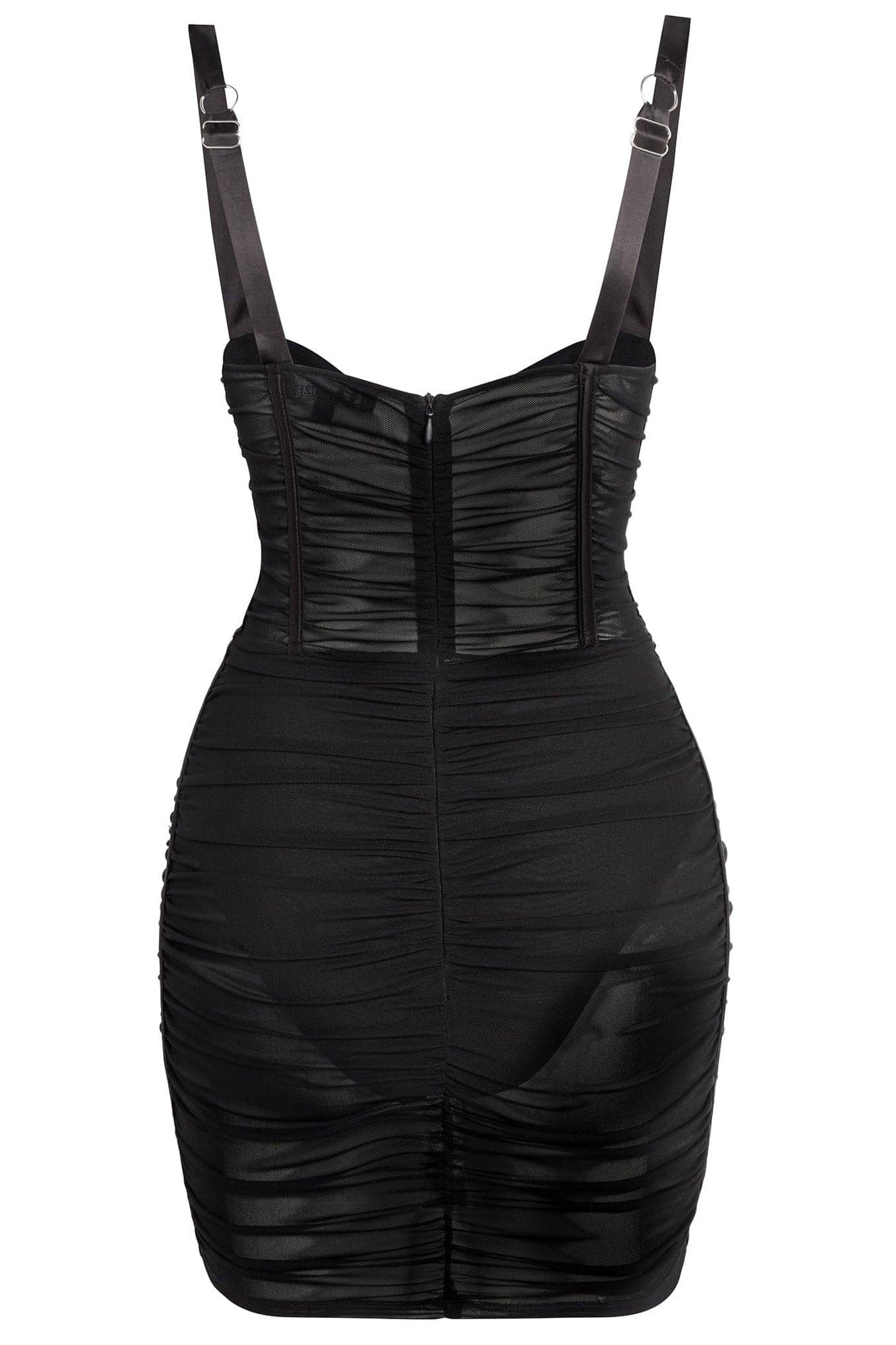 LEAU - Miami Mesh Mini Dress in Black.