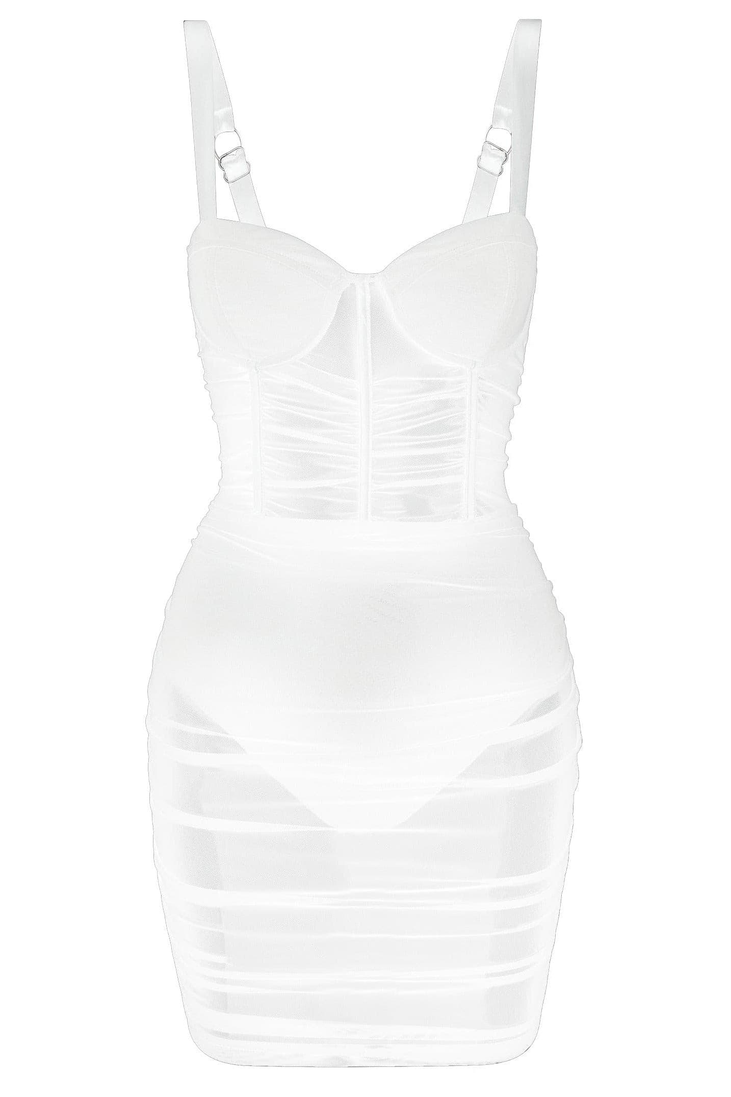 Miami Mesh Mini Dress - White.