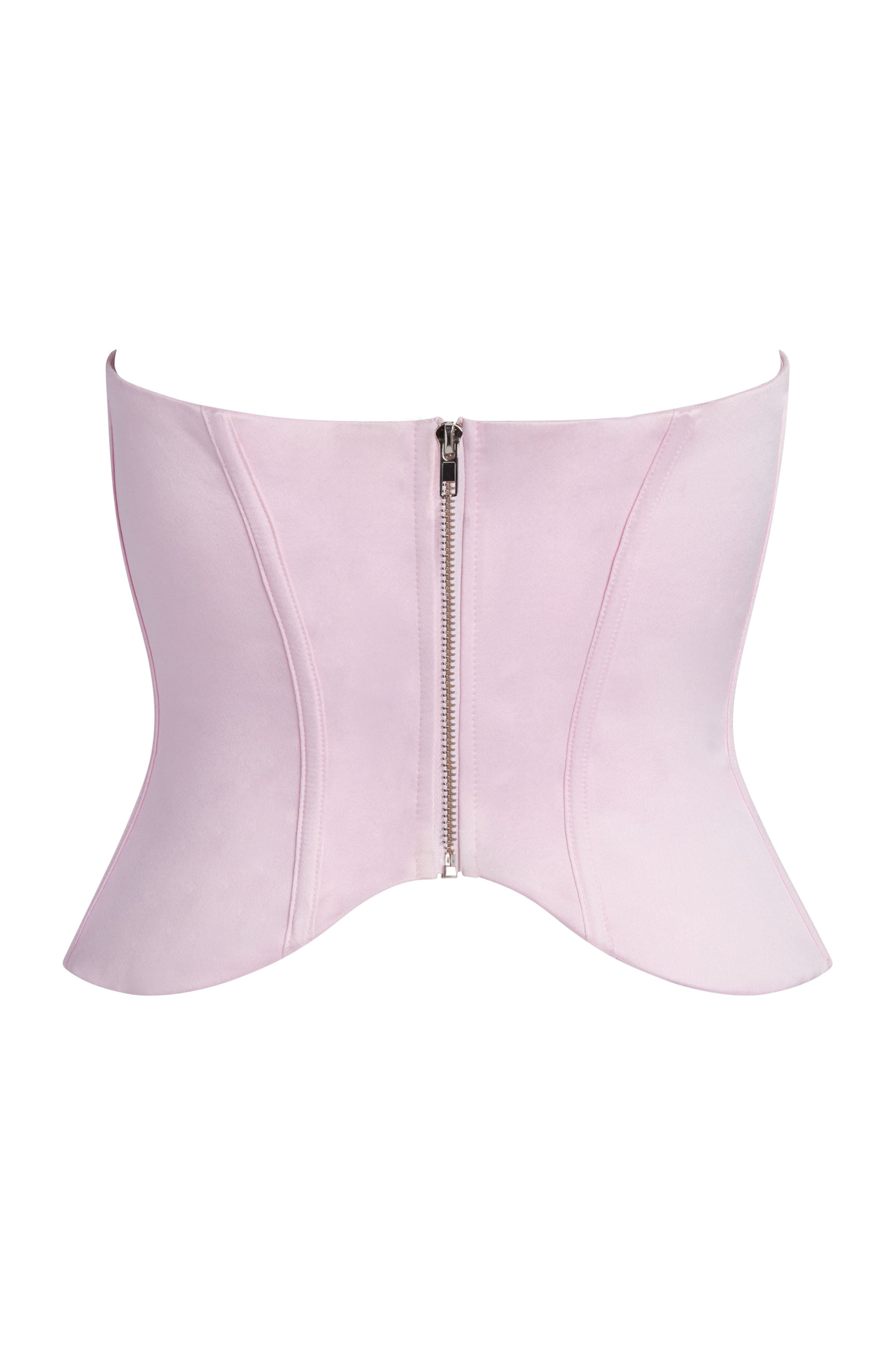 leau venus strapless plunging corset top pink