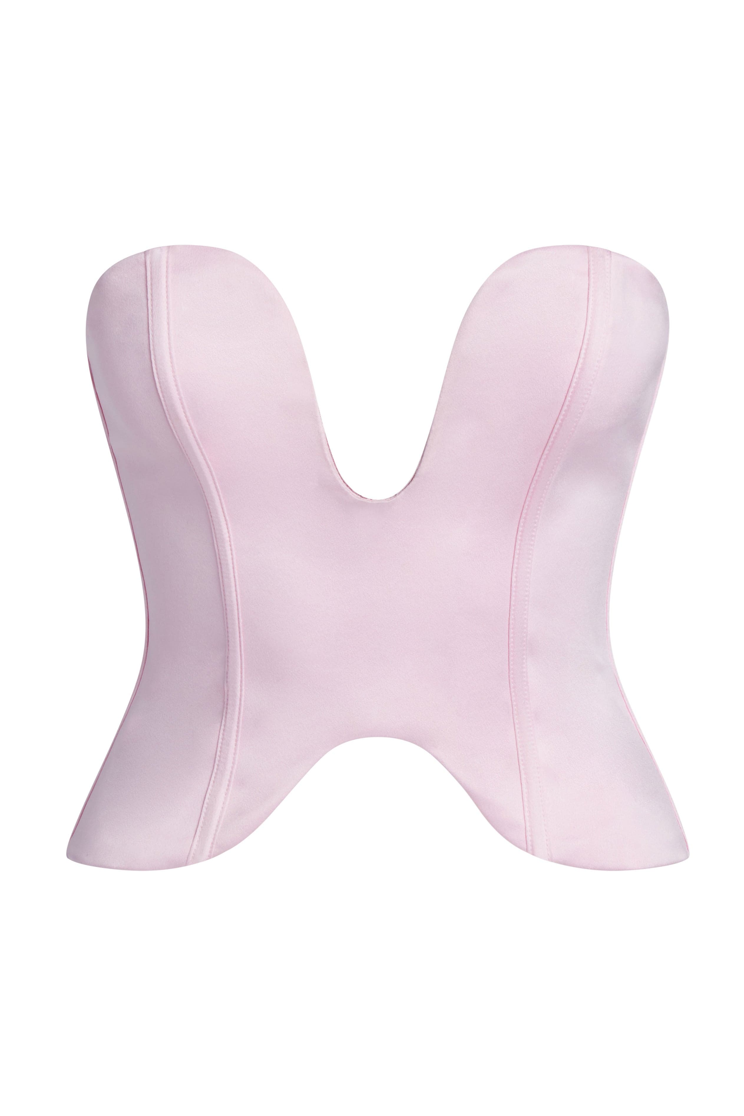 leau venus strapless plunging corset top pink