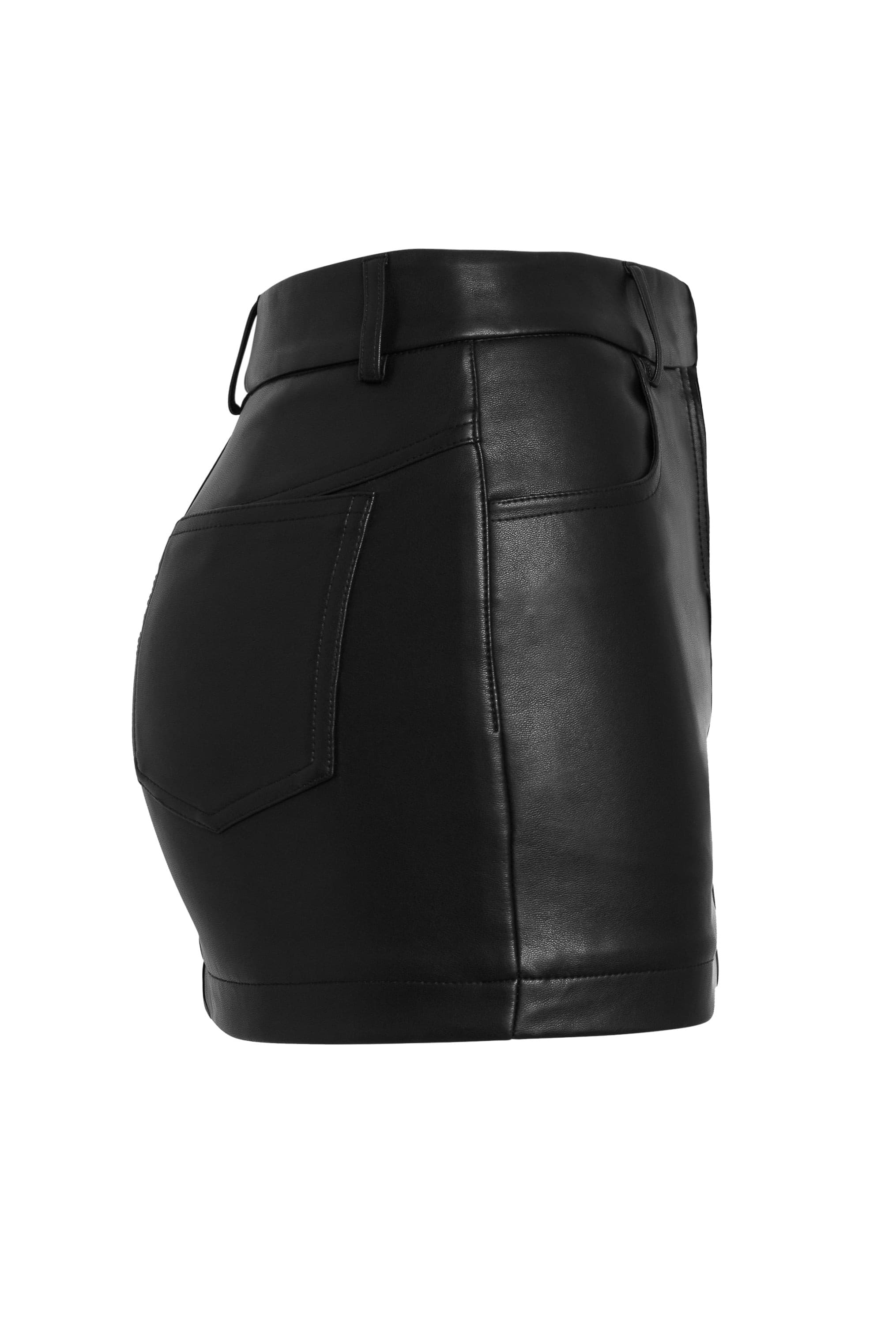 Vienna Vegan Leather Mini Skirt - Black.
