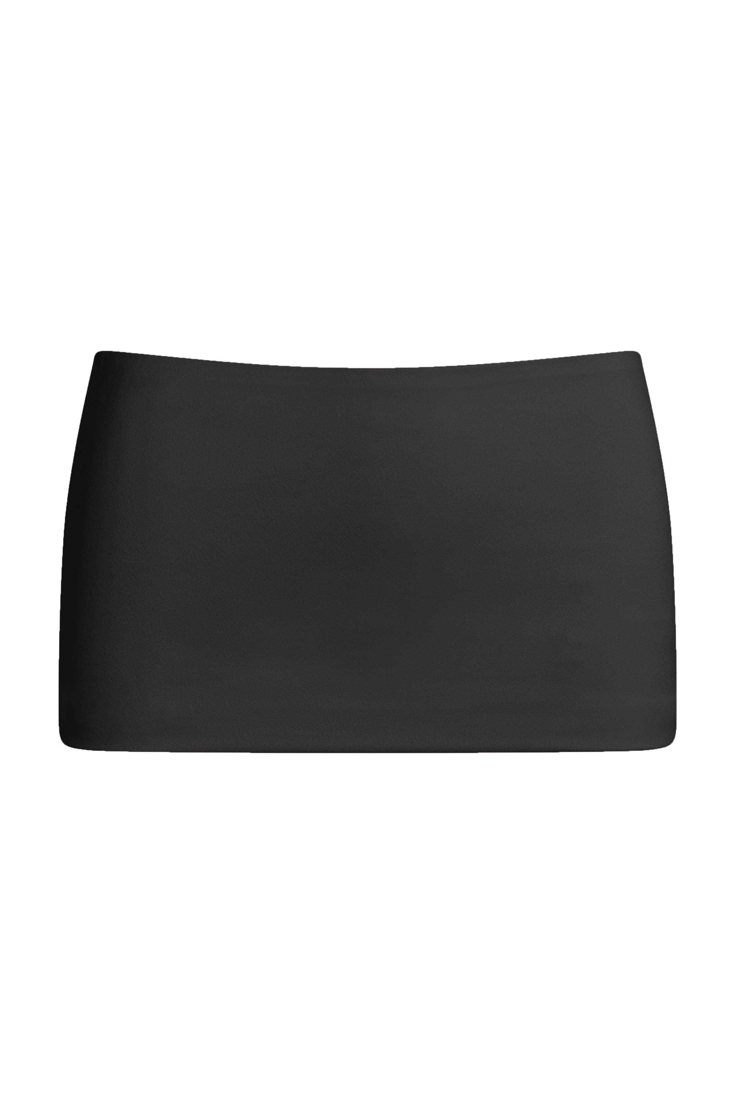 Black Stretch V Low Rise Extreme Micro Mini Skirt