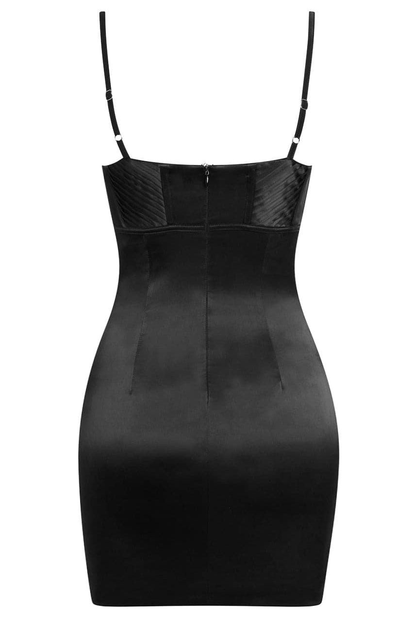 Calypto Pleated Corset Mini Dress - Black.