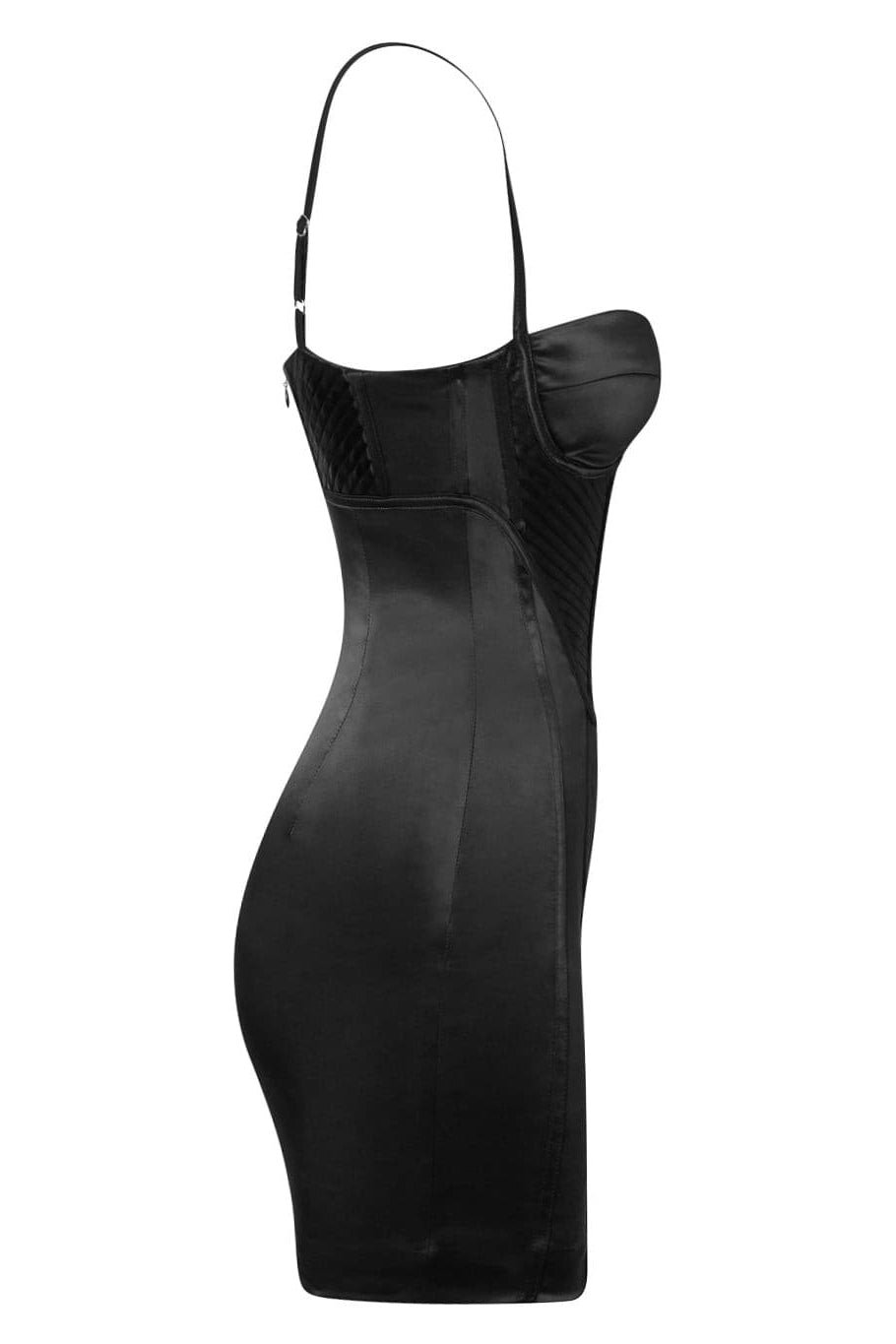 Calypto Pleated Corset Mini Dress - Black.